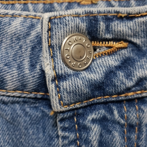 Moto TopShop High Waistline Raw Ankle Edges Denim Jeans S-28 - Picture 7 of 10